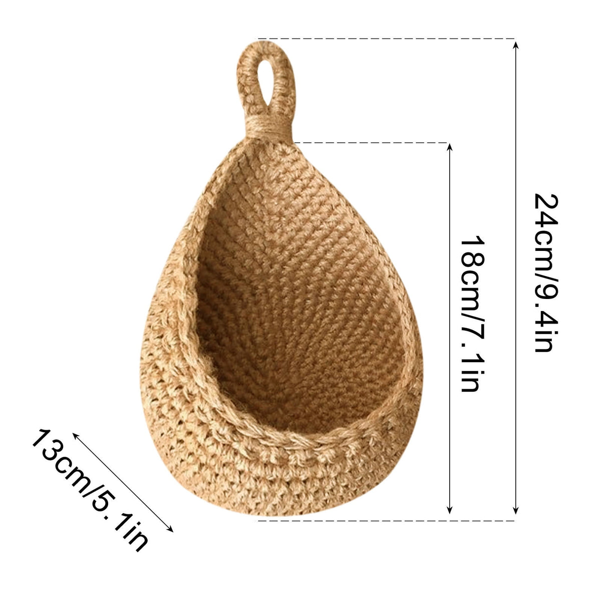 Hanging Wall Basket, Teardrop Hanging Baskets with Hanging Ring for Home Indoor Decoration, Hanging Plant Pot Holder, Vegetable Fruit Storage Baskets for Kitchen Wall Restaurant Balcony Garden C