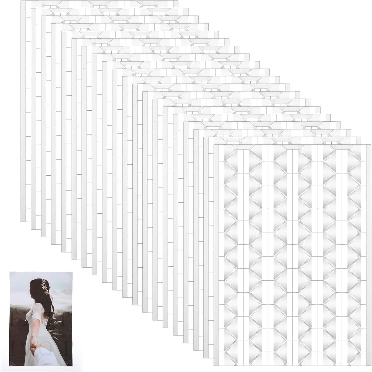 Tutuviw 408 Pcs Clear Photo Corners Stickers Self-Adhesive Photo Corners Lens Photo Corner Sticker for DIY Scrapbooking, Memory Books Journal and Picture Album (Clear, 4 Sheet)