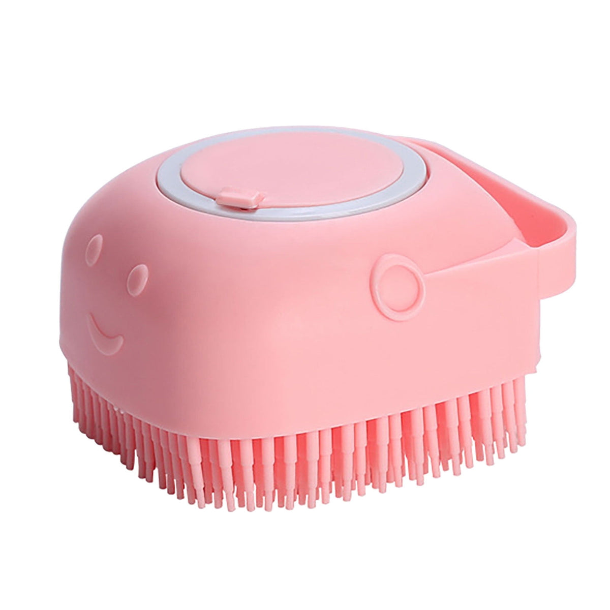 Dog Bath Brush, Pet Massage Brush, Shampoo Dispenser, Soft Silicone Brush, Rubber Bristle for Dogs and Cats Shower, Soft Pet Rub Back Brush, Shower Brush Blue