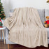Christmas Solid Color Blanket, 59x39" Soft Warm Throw Blanket, Light-weight Plush Throw Blanket for Bed Sofa Camping Airplane Holiday Beige