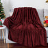 Christmas Solid Color Blanket, 59x39" Soft Warm Throw Blanket, Light-weight Plush Throw Blanket for Bed Sofa Camping Airplane Holiday Wine