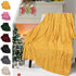 Christmas Solid Color Blanket, 59x39" Soft Warm Throw Blanket, Light-weight Plush Throw Blanket for Bed Sofa Camping Airplane Holiday Yellow