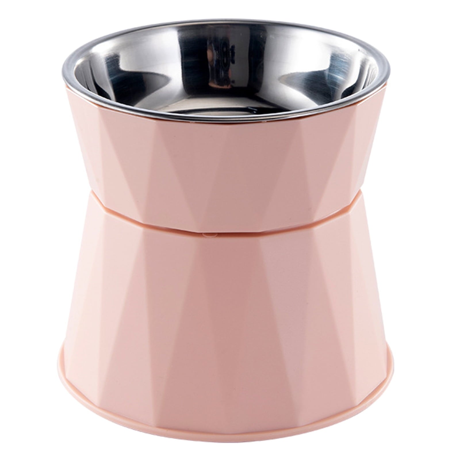 Dog Bowl Raised Cat Food Water Bowls with Detachable Elevated Stand Pet Stainless Steel Feeder Bowl No-Spill Anti Slip Pink