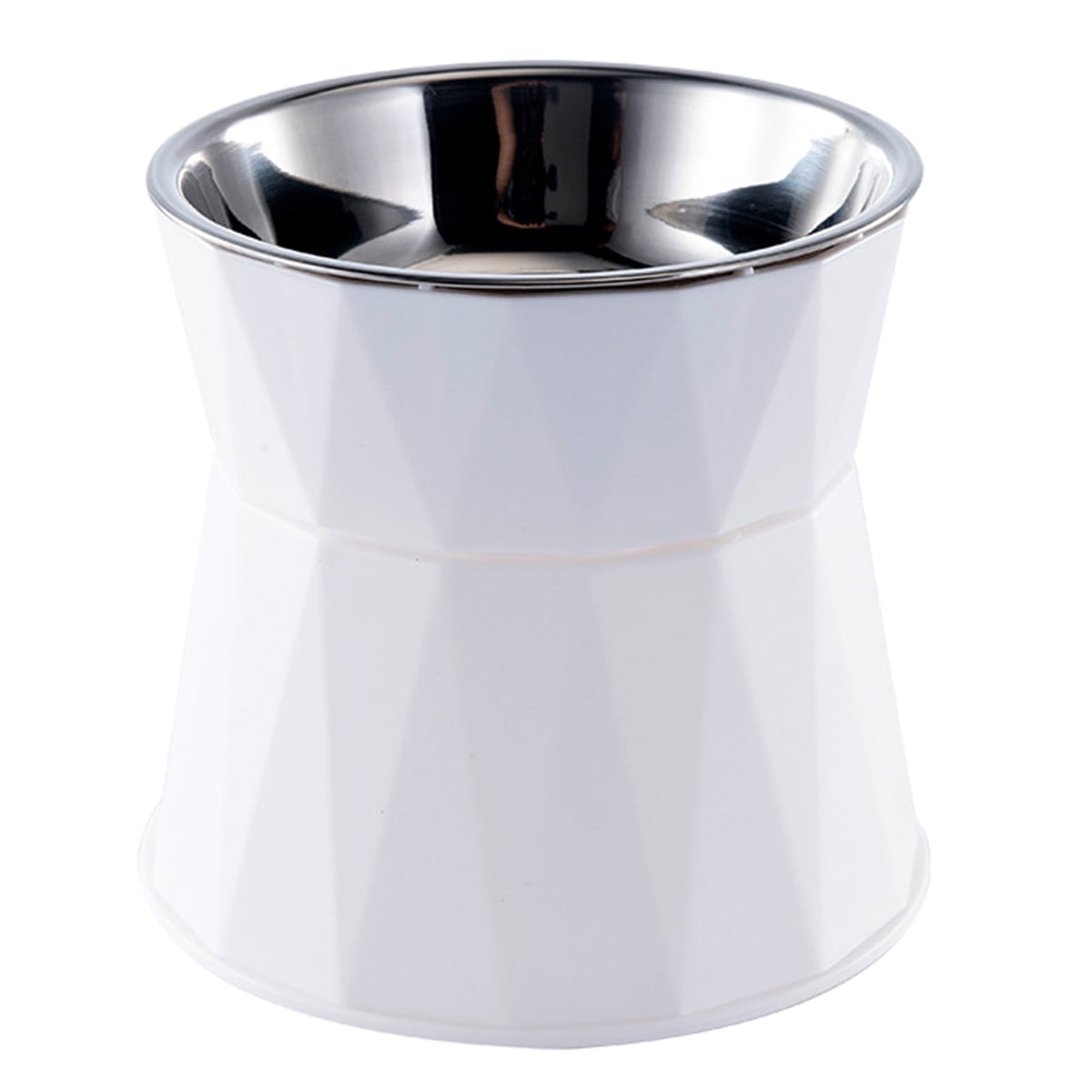 Dog Bowl Raised Cat Food Water Bowls with Detachable Elevated Stand Pet Stainless Steel Feeder Bowl No-Spill Anti Slip White