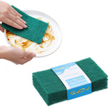 5 Pcs Scouring Pad, Dish Scrubber Scouring Pads, Green Reusable Household Scrub Pads, Double-sided Household Emery Sponge, for Dishes, Kitchen Scrubbers and Metal Grills Green