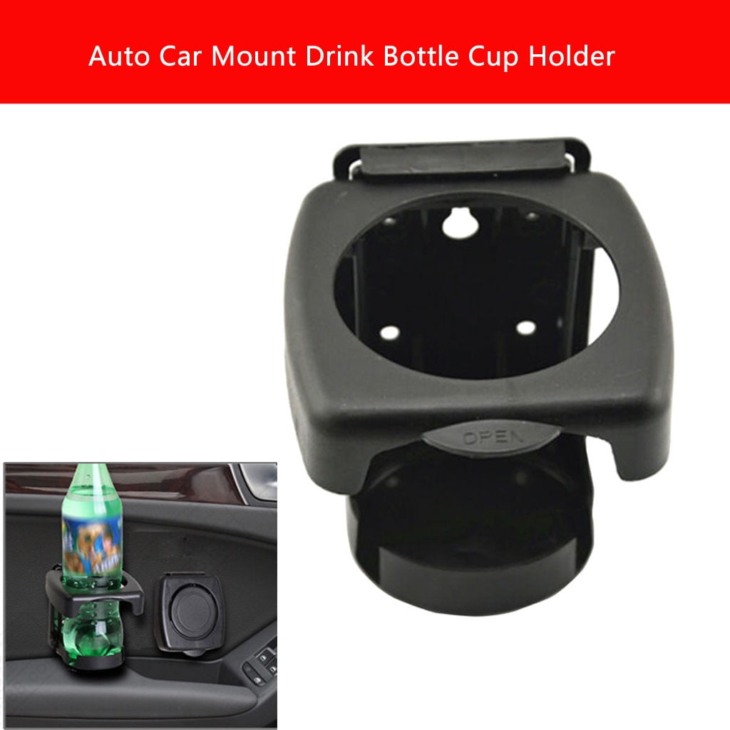 Fold-Up Drink Holder, Folding Automotive Cup Holders, Universal Car VAN Folding Cup Drink Holders, Beverage Stand Rack, Vehicle Marine RV Cup Rack, for Car Truck Boat Van Black