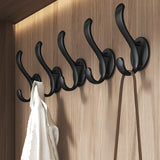 Wall Mounted Coat Hooks, 5 Pack Heavy Duty Hardware Robe Hooks, Decorative for Single Hanging Coats Towel Cubicle Classroom Kitchen Bath Backpack Hat Hook Black