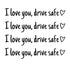 4Pcs I Love You Driving Safe Mirror Sticker, Drive I You Rearview Decal, I Love You Drive Safe Sticker, Rear View Mirror Decal, Car Stickers Decal, Bumper Stickers, Car Accessories Red
