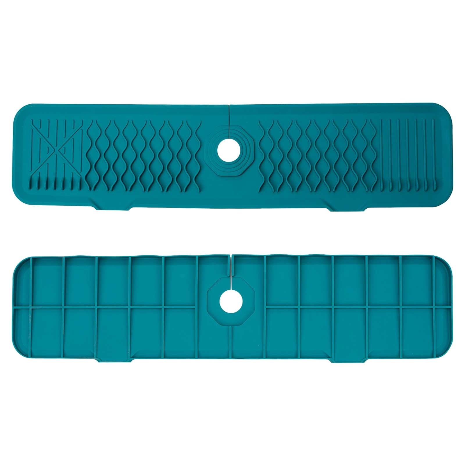 Faucet Mat for Kitchen Sink, Silicone Sink Splash Guard, Faucet Draining Mat, Dish Soap Sponge Holder, Around Faucet Bathroom Gadgets, Sink Accessories, Drying Mats Organizer Green