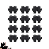 12 Pairs Cotton Gloves,Reusable Half Finger Touchscreen Gloves,7.5x3.9In Summer Sun UV Protection Gloves for Men and Women Black