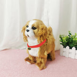 Simulation Dog Toy, Lifelike Stuffed Interactive Pet Toy, Stuffed Animals Electronic Puppy with Sound & Movable Limbs, for Birthday Party Holiday Gift Home Decor Brown
