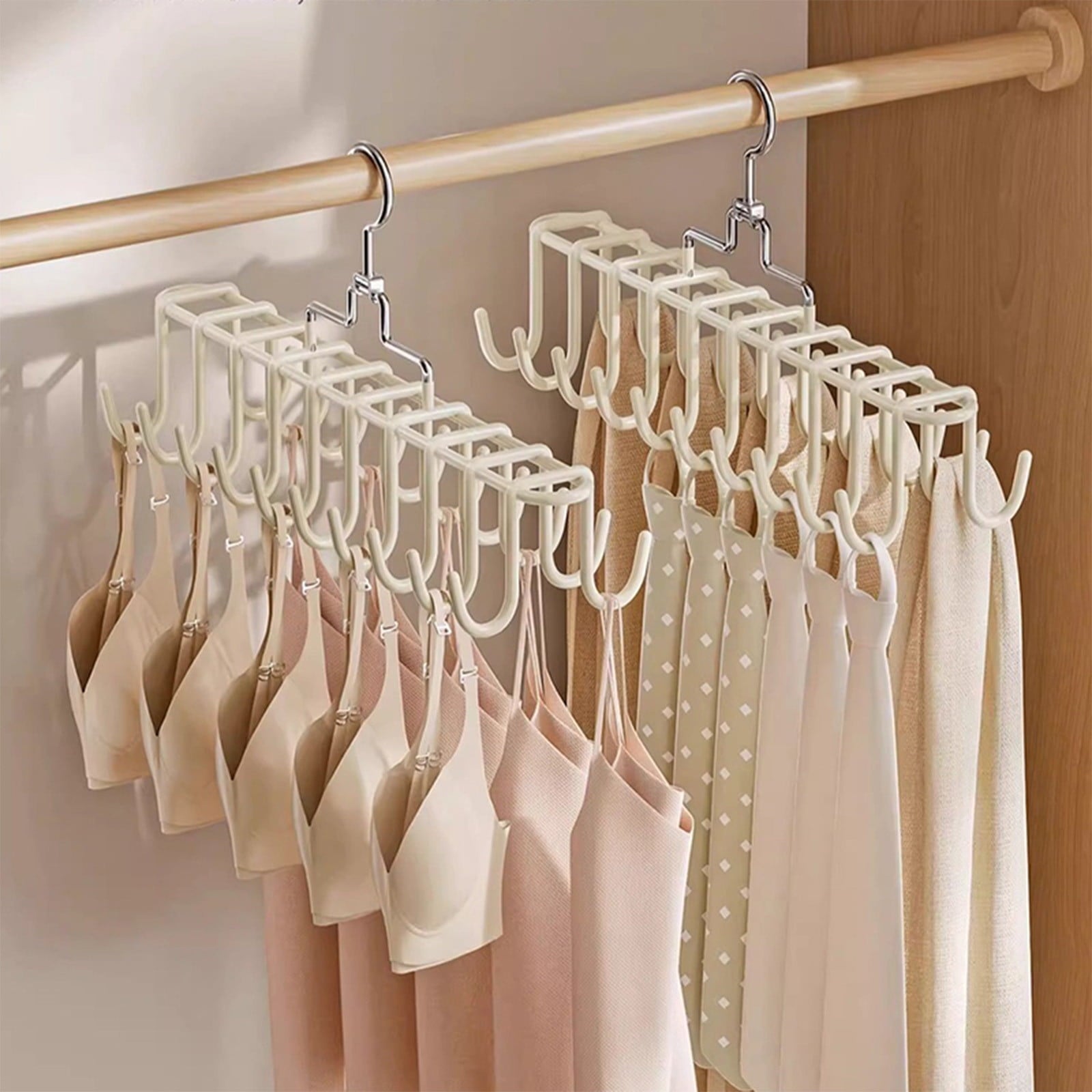 Belt Tie Rack Hanger, Tie Rack Hanger, for Closet Metal Belt Organizer, 20 Hooks, Multi Purpose Hanger, for Shawls Scarves Closet Organizers and Storage White
