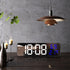 Digital Clock Large Display, Alarm Clock for Living Room Office Bedroom Decor, LED Corded Electric, Date Temp Display Wall Clock, Smart Cool Modern Desk Accessories Red