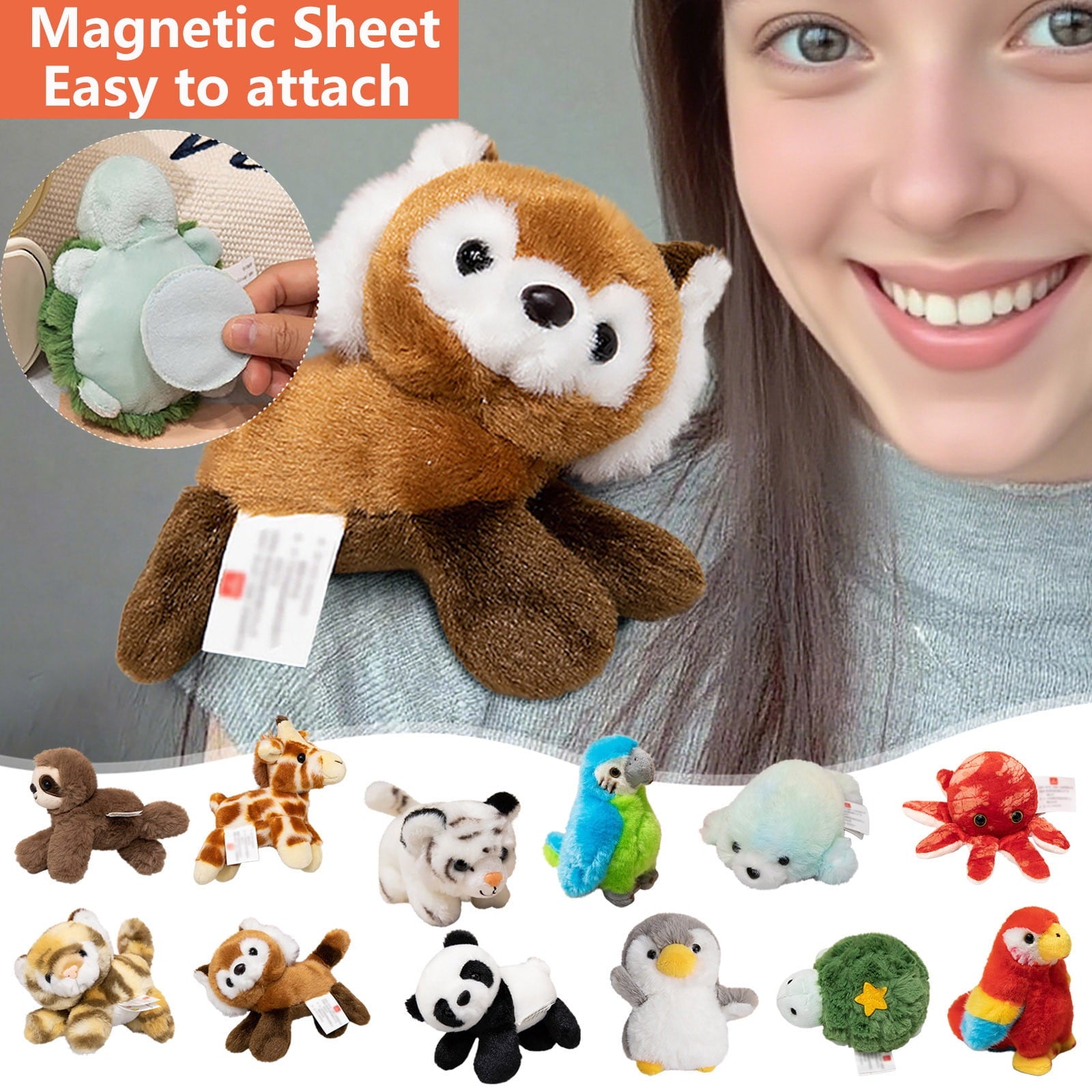 Shoulder Plush, Magnetic Plushs Toy Riding Stuffed Animals Toy, Cute Stuffed Doll with Magnet, Shoulder Parrot Plush Toy Home Decoration for Birthday Party Holiday Christmas Gift F