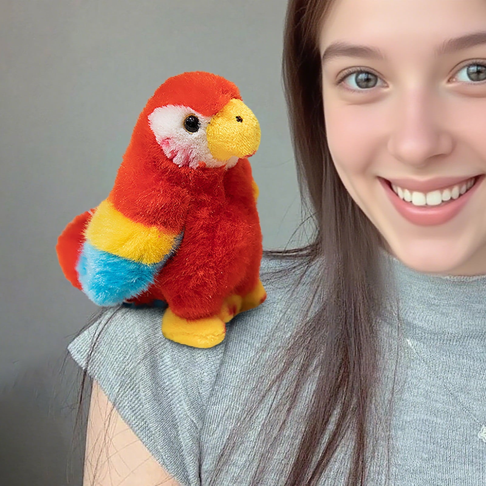 Shoulder Plush, Magnetic Plushs Toy Riding Stuffed Animals Toy, Cute Stuffed Doll with Magnet, Shoulder Parrot Plush Toy Home Decoration for Birthday Party Holiday Christmas Gift J