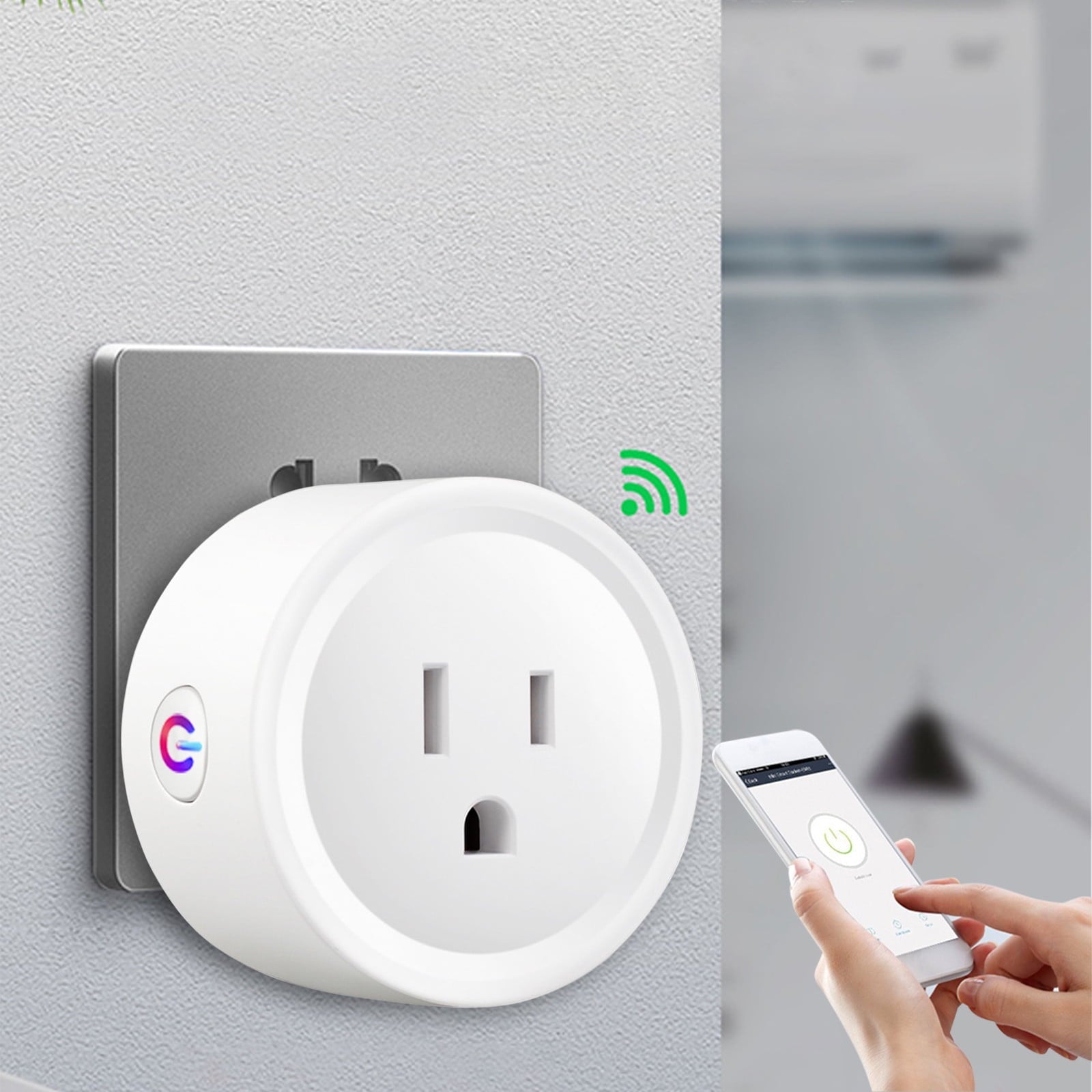Smart Plug, WiFi Smart Plugs, Smart Outlet Timer with APP Remote Control, 2.4GHz Wi-Fi Only,Voice Control, No Hub Required, Timer and Schedule Function White