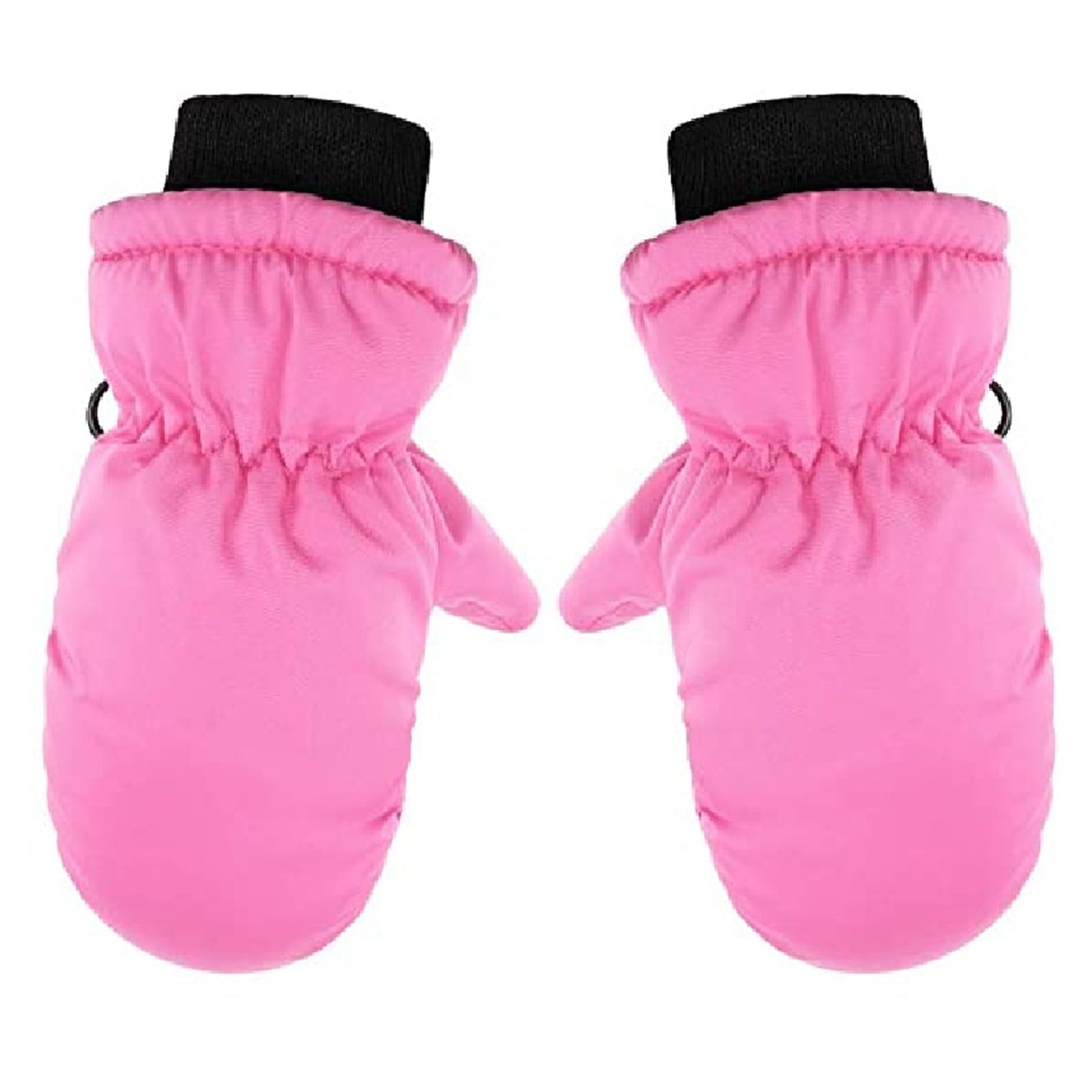 GXWEA 2T Gloves Kids Waterproof Gloves Kids Gloves Winter Gloves Thick Gloves Stretchy Warm Gloves Boys Girls 6-11 Year One Size Pink