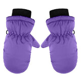 GXWEA 2T Gloves Kids Waterproof Gloves Kids Gloves Winter Gloves Thick Gloves Stretchy Warm Gloves Boys Girls 6-11 Year One Size Purple