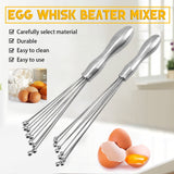 Egg Whisk,10" Stainless Steel Ball Whisk Egg Beater with Handle, Manual Mixers Whisk, Kitchen Tool for Baking Cooking A