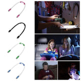 Rechargeable LED Neck Reading Light, 3 Modes Neck Reading Lamp, Hands Free Flexible Torch, U-Shaped LED Light with Soft Silicone Arms Comfortable Wear, for Camping Repairing Knitting Black