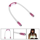 Rechargeable LED Neck Reading Light, 3 Modes Neck Reading Lamp, Hands Free Flexible Torch, U-Shaped LED Light with Soft Silicone Arms Comfortable Wear, for Camping Repairing Knitting Pink