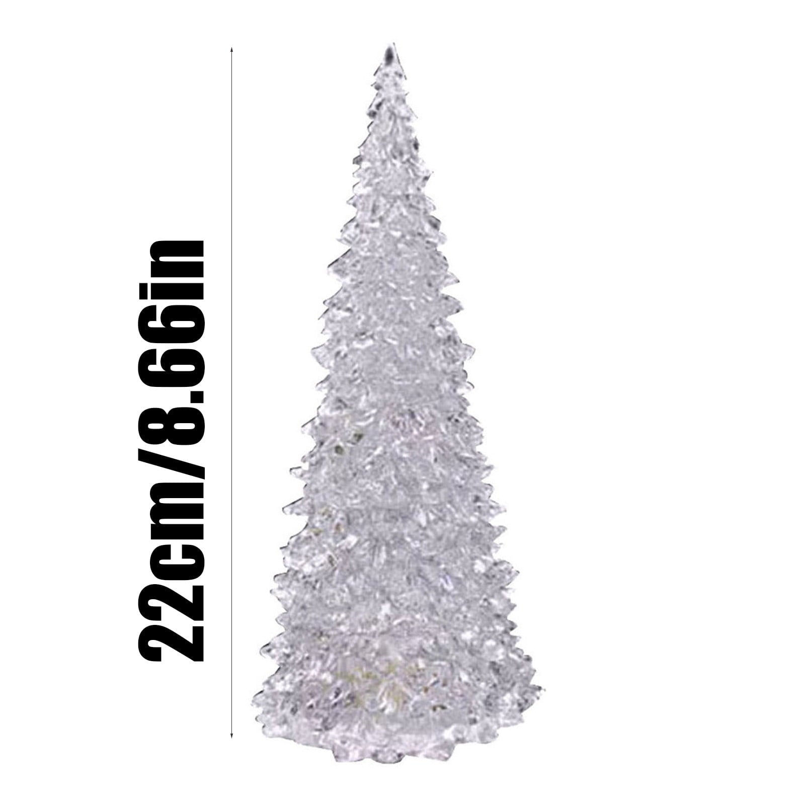 8.6" Acrylic Christmas Tree Lamp, 7 Colors Changing Light, Colorful Acrylic Light Up Tree, LED Night Light Xmas Table Decoration for Home Party Holiday Birthday Indoor B
