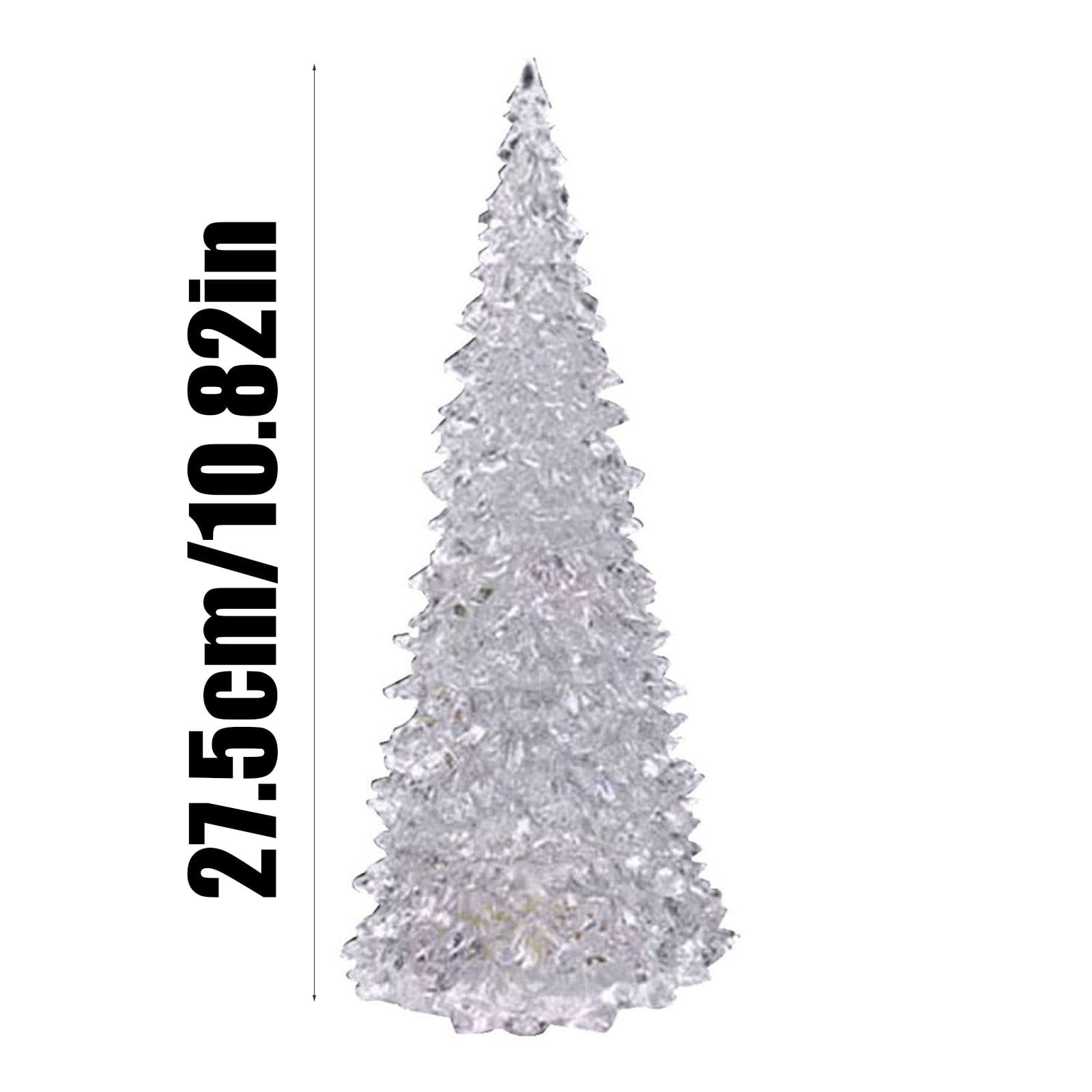 8.6" Acrylic Christmas Tree Lamp, 7 Colors Changing Light, Colorful Acrylic Light Up Tree, LED Night Light Xmas Table Decoration for Home Party Holiday Birthday Indoor C