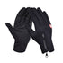 Plush Thermal Gloves with Zipper, Windproof & Waterproof Thermal Non-Slip Gloves, Winter Outdoor Touch Screen Gloves for Running, Cycling, Hiking, Travel M Black