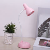 Cute Desk Lamp with USB Charging Port, Dimmable LED Reading Lamp, Flexible Gooseneck Auto Dimming Table Task Light, Bedside Reading Table Lamp, for Home Office Dorm Bedside Pink