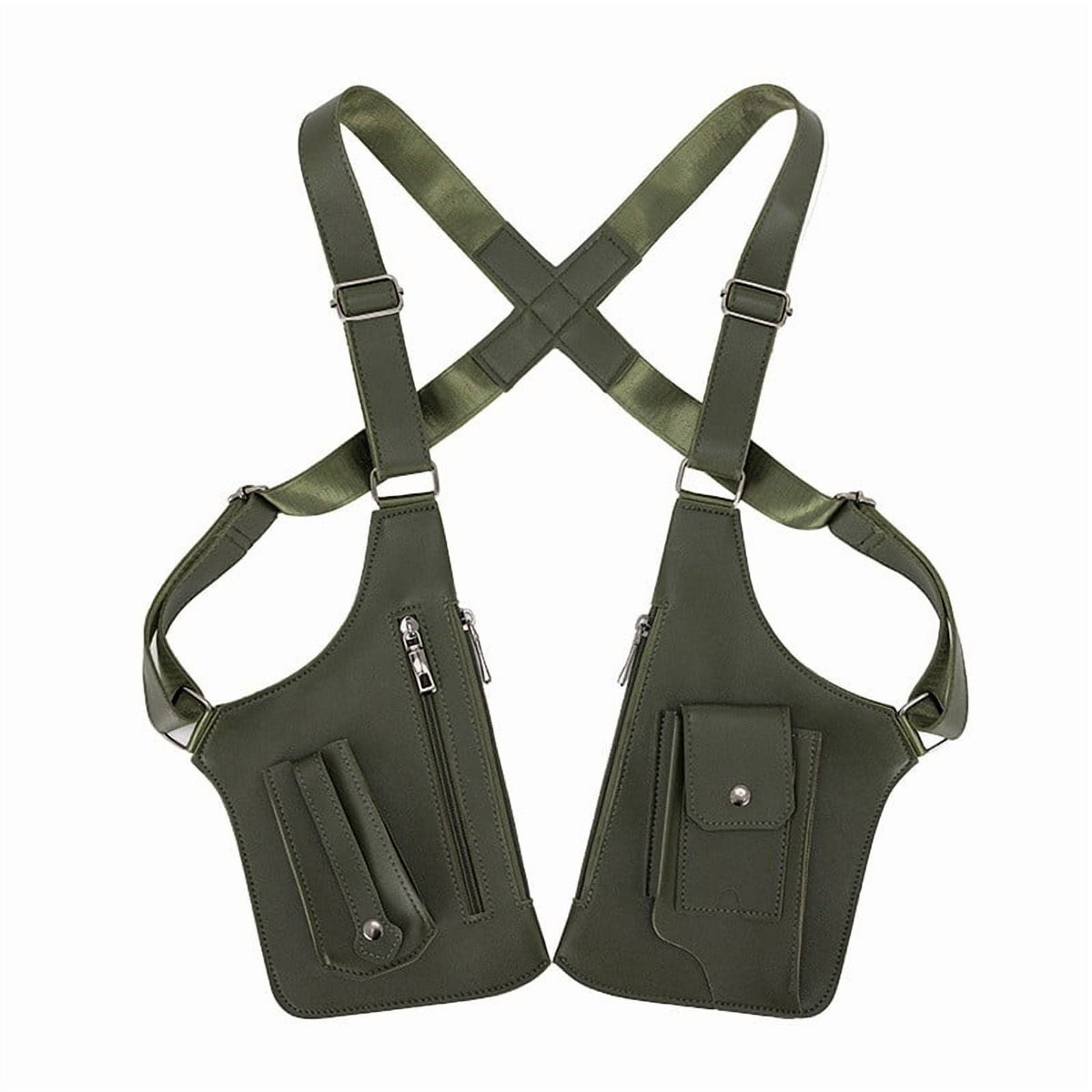 Double Shoulder Armpit Bag for Men and Women, Anti-Theft Underarm Shoulder Bag, Adjustable Shoulder Holster Bag, Pouch Wallet, Double Shoulder Bag, Anti Theft Wallet Army Green