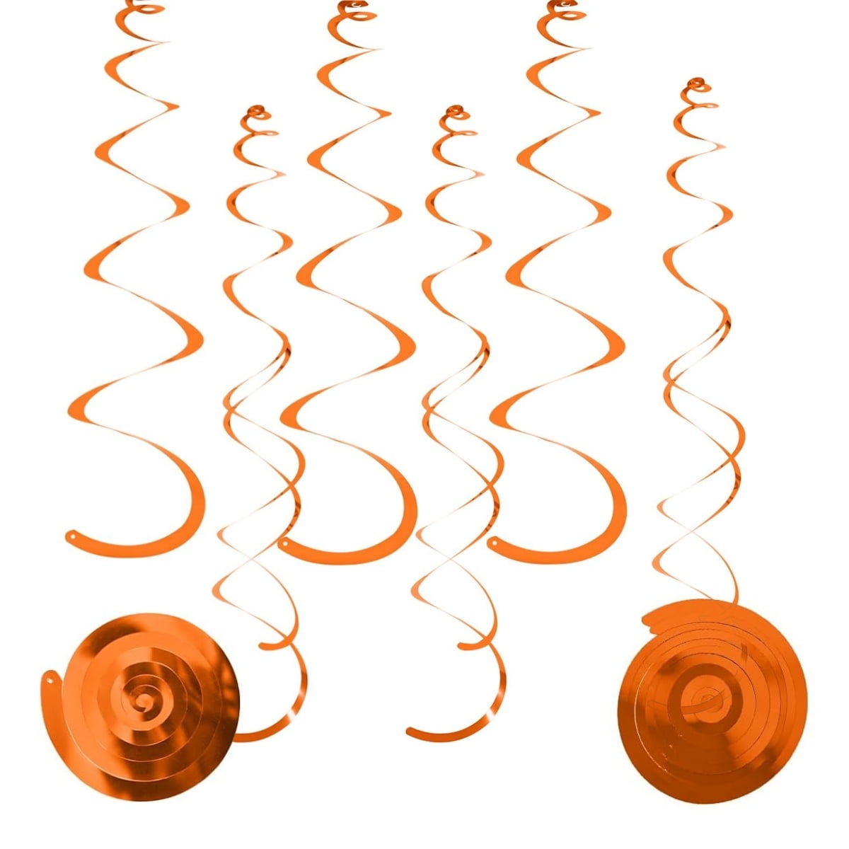 Swirls Party Decorations,Orange Hanging Plastic Streamer,Graduation Celebration Swirl,Party Decorations for Indoor and Outdoor(12 Double-Swirls,12 Single-Swirls) Orange