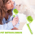 Dog Bath Brush, Cat Grooming Scrubber with Soap Dispenser, Gentle Massage Cleaning Tool, for Puppies Kittens Pets, Home Bathing, Swimming Pool, Beach, Travel and Professional Groomers Green,Coarse Brush