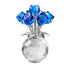 Clear Roses Bouquet Figurines, Glass Rose Flowers with Round Vase, Transparent Bouquet for Home Birthday Party Wedding Valentines Day Mother&