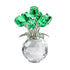 Clear Roses Bouquet Figurines, Glass Rose Flowers with Round Vase, Transparent Bouquet for Home Birthday Party Wedding Valentines Day Mother&