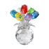 Clear Roses Bouquet Figurines, Glass Rose Flowers with Round Vase, Transparent Bouquet for Home Birthday Party Wedding Valentines Day Mother&