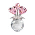 Clear Roses Bouquet Figurines, Glass Rose Flowers with Round Vase, Transparent Bouquet for Home Birthday Party Wedding Valentines Day Mother&