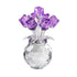 Clear Roses Bouquet Figurines, Glass Rose Flowers with Round Vase, Transparent Bouquet for Home Birthday Party Wedding Valentines Day Mother&