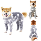 Bobasndm Turtleneck Dog Clothes Pajamas,Autumn Winter Dog Jumpsuit Coat,Winter Soft Warm Flannel Pajamas Jumpsuit for Medium Large Dog S Grey