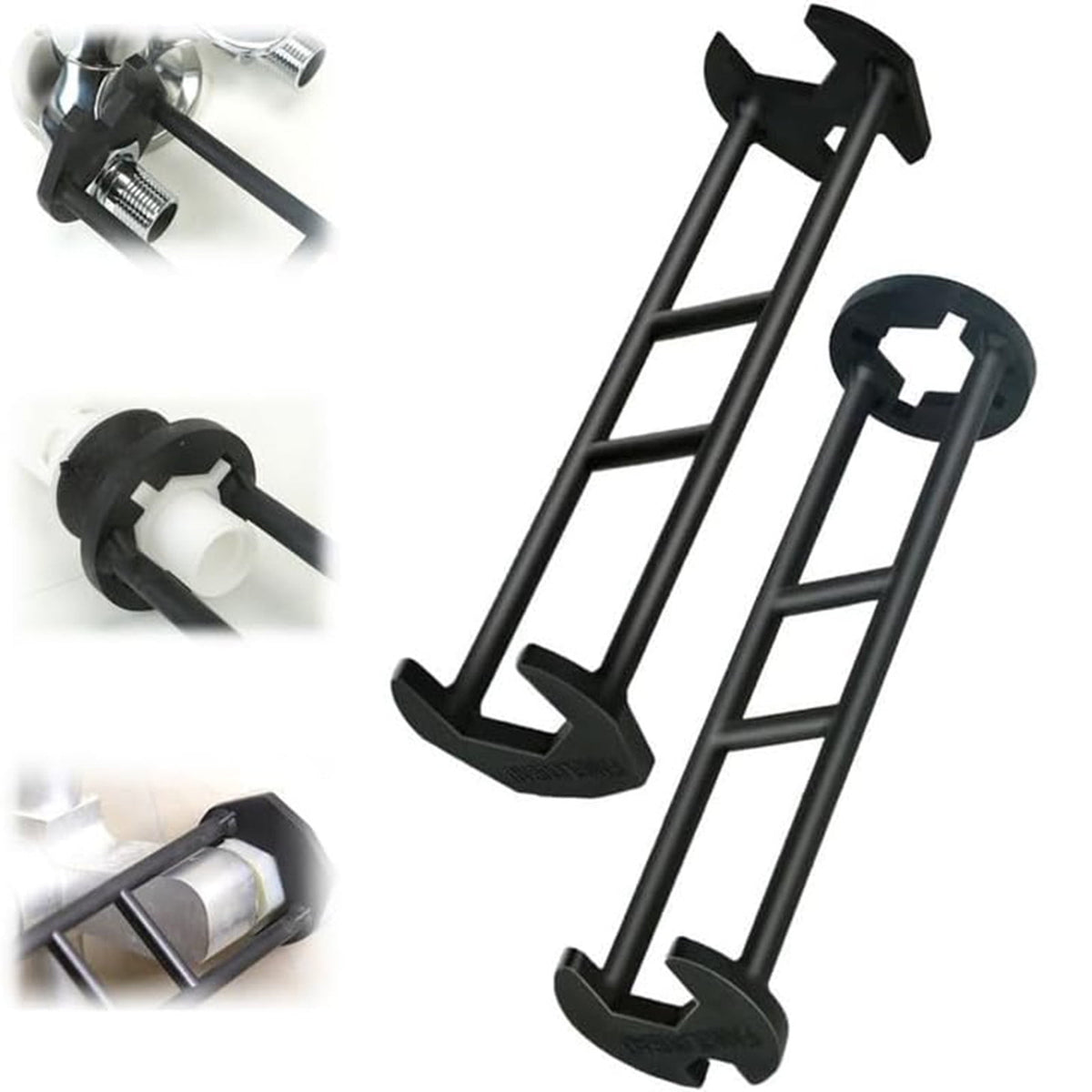 2Pcs Multifunctional Plumbing Wrench for Faucet and Sink Installation, Universal Pipe Wrench for Angle Tightening Removal, Home Bathroom Kitchen Repair Tool A+B