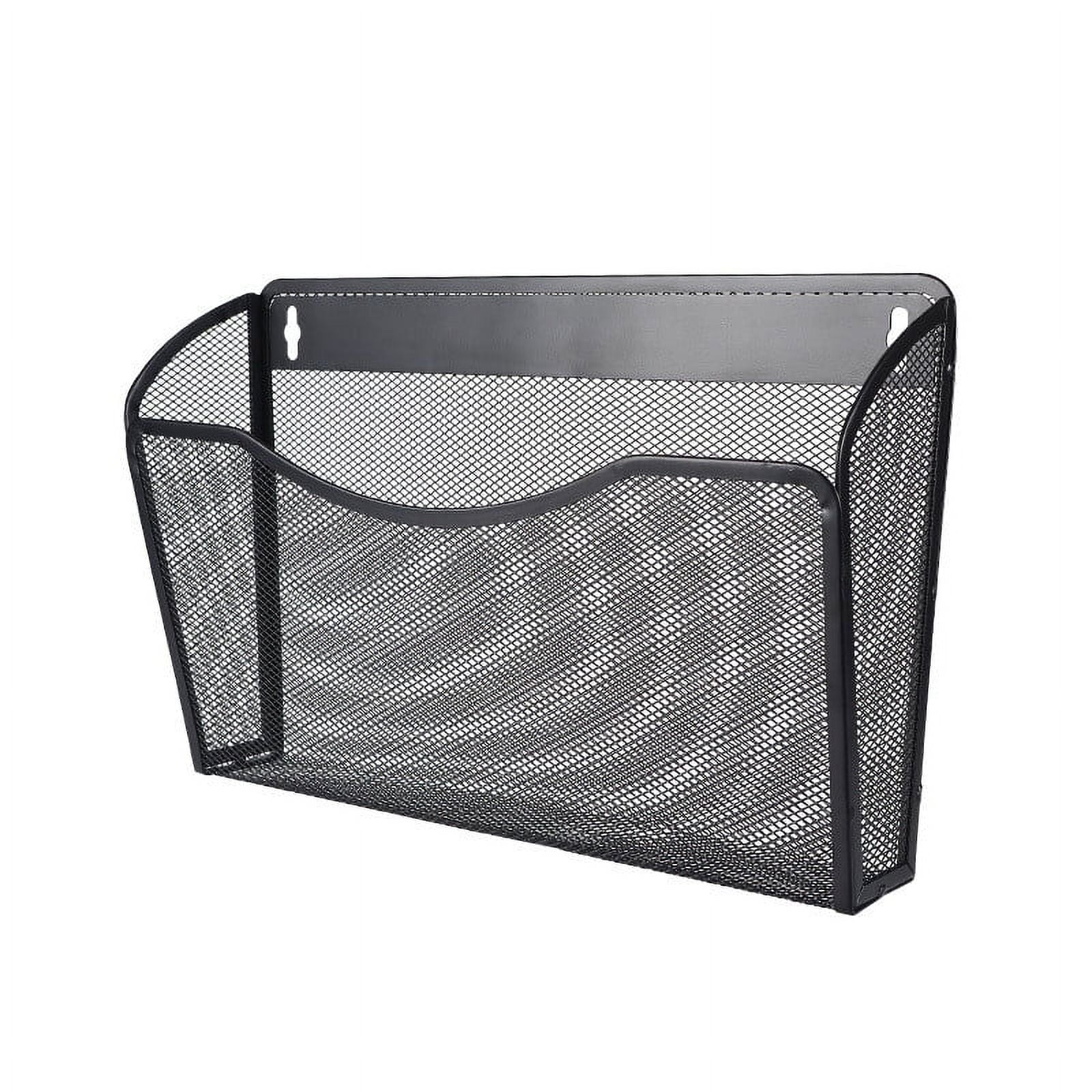 Tutuviw Wall Mount File Organizer Metal Letter Size Black