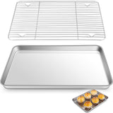 Baking Sheet With Cooling Rack, Half Sheet Pan With Wire Rack Set, Oven Baking Tray and Rack Set,15.75x11.8inch,Non Toxic & Easy Clean,Heavy Duty 9"