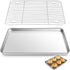 Baking Sheet With Cooling Rack, Half Sheet Pan With Wire Rack Set, Oven Baking Tray and Rack Set,15.75x11.8inch,Non Toxic & Easy Clean,Heavy Duty 9"