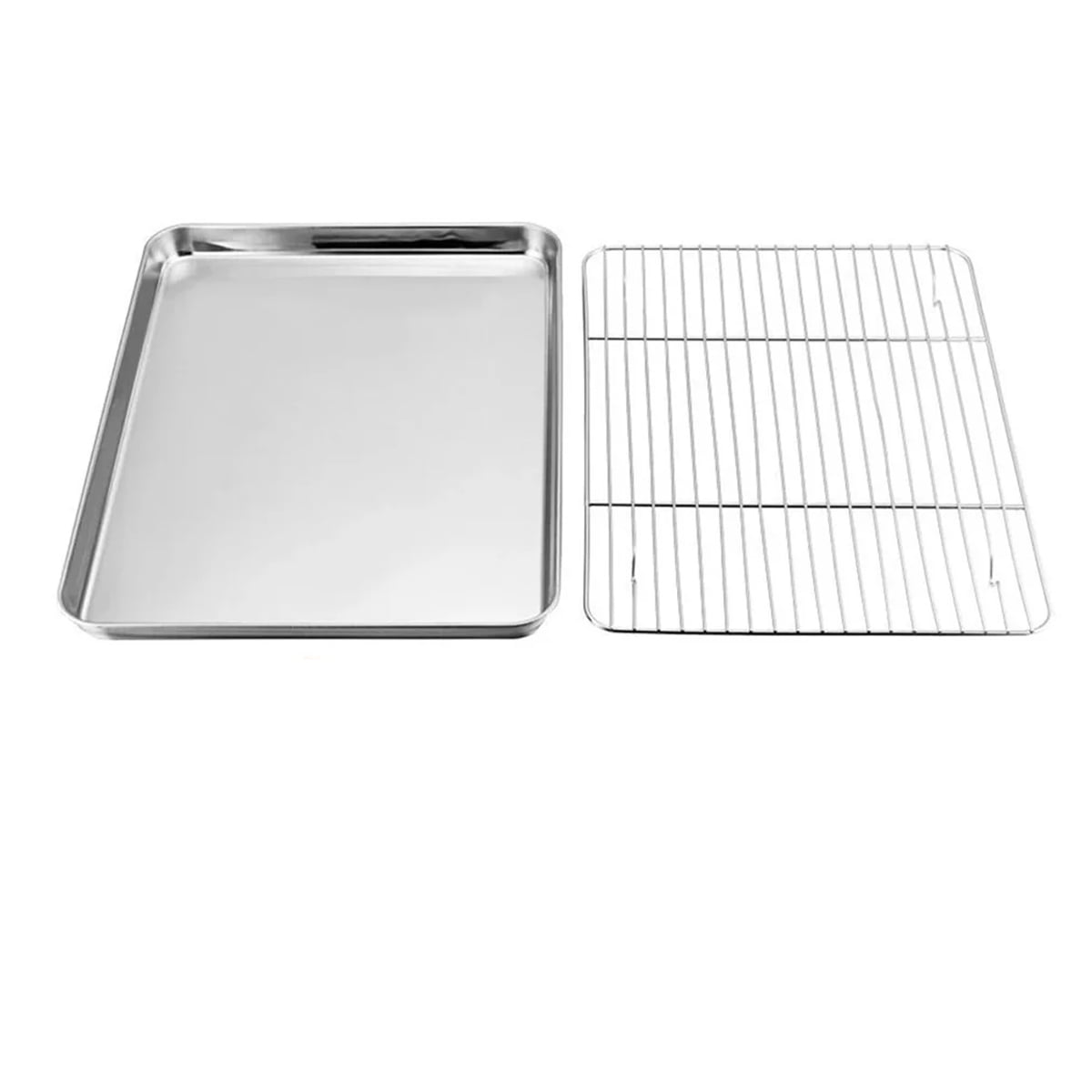 Baking Sheet With Cooling Rack, Half Sheet Pan With Wire Rack Set, Oven Baking Tray and Rack Set,15.75x11.8inch,Non Toxic & Easy Clean,Heavy Duty 10"