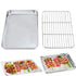Baking Sheet With Cooling Rack, Half Sheet Pan With Wire Rack Set, Oven Baking Tray and Rack Set,15.75x11.8inch,Non Toxic & Easy Clean,Heavy Duty 12"