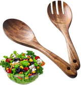 Salad Serving Utensils, Acacia Wood, Salad Spoon and Salad Fork, Salad Servers