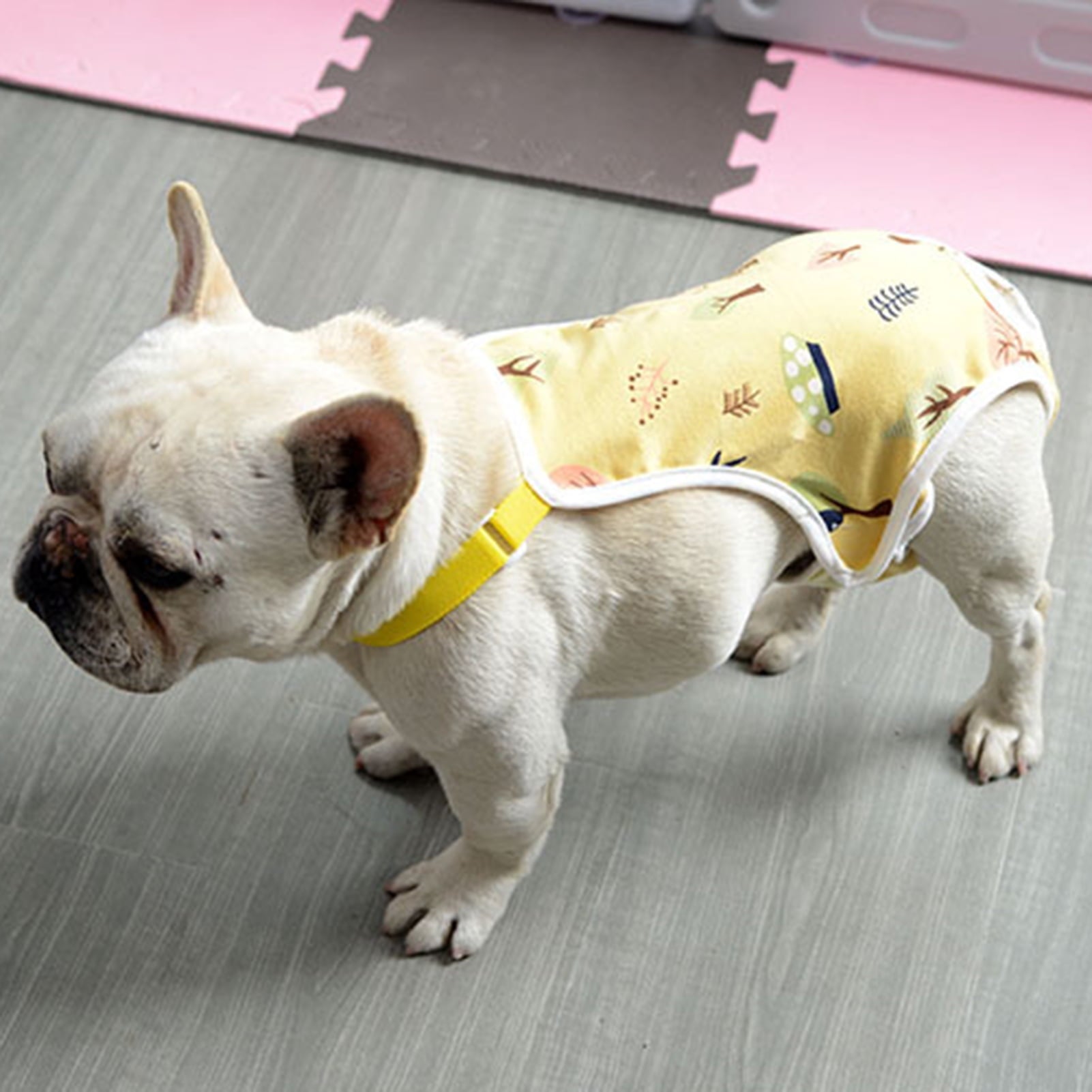 opvise Pet Sanitary Pants Adjustable Band Menstruation Shorts Washable Dog Diaper Pet Physiological Pants for Indoor S Yellow