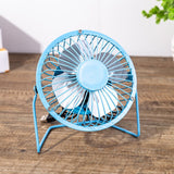 Tutuviw 4 Inch USB Desk Fan,Small and Quiet,Powerful USB Powered Portable Fan,Strong Airflow,Mini Metal USB Fan,360°Rotation,Personal Cooling Fan with 2 Speed for Home Office,Black Blue