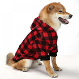Big ! Pet Dog Plaid Hoodie Sweaters with Hat, Dog Warm Winter Dog Coat for Small Medium Large Dogs S
