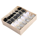 Tutuviw Wardrobe Clothes Organizer for Jeans, Upgraded Drawer Organizers for Clothing with Handle Foldable, Drawer Organizers Clothes(Gray,1PCS-M) 1PCS-24 Cell Beige