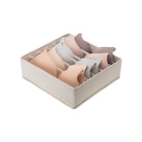 Tutuviw Wardrobe Clothes Organizer for Jeans, Upgraded Drawer Organizers for Clothing with Handle Foldable, Drawer Organizers Clothes(Gray,1PCS-M) 1PCS-7 Cell Beige